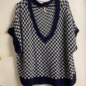 Free people checkers print vest. Size xl